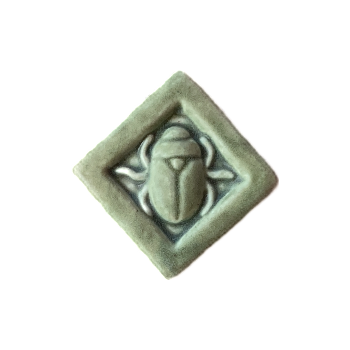 Scarab Tile Art: Leaf Green Glaze