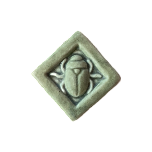 Scarab Tile Art: Leaf Green Glaze