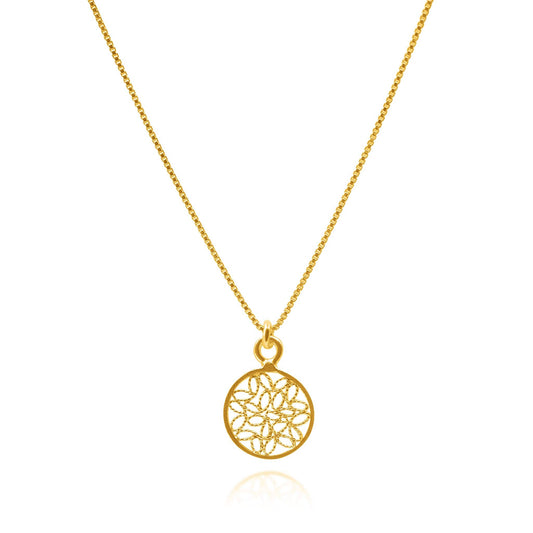 Alice Gold Small Pendant Necklace Filigree: 18"