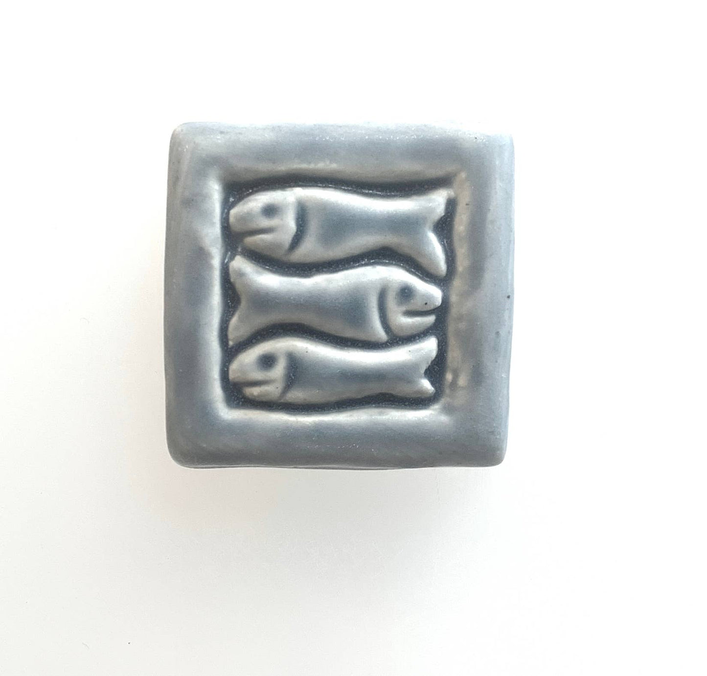 Fish Art Tile 2x2" : Fresh Water Blue Glaze
