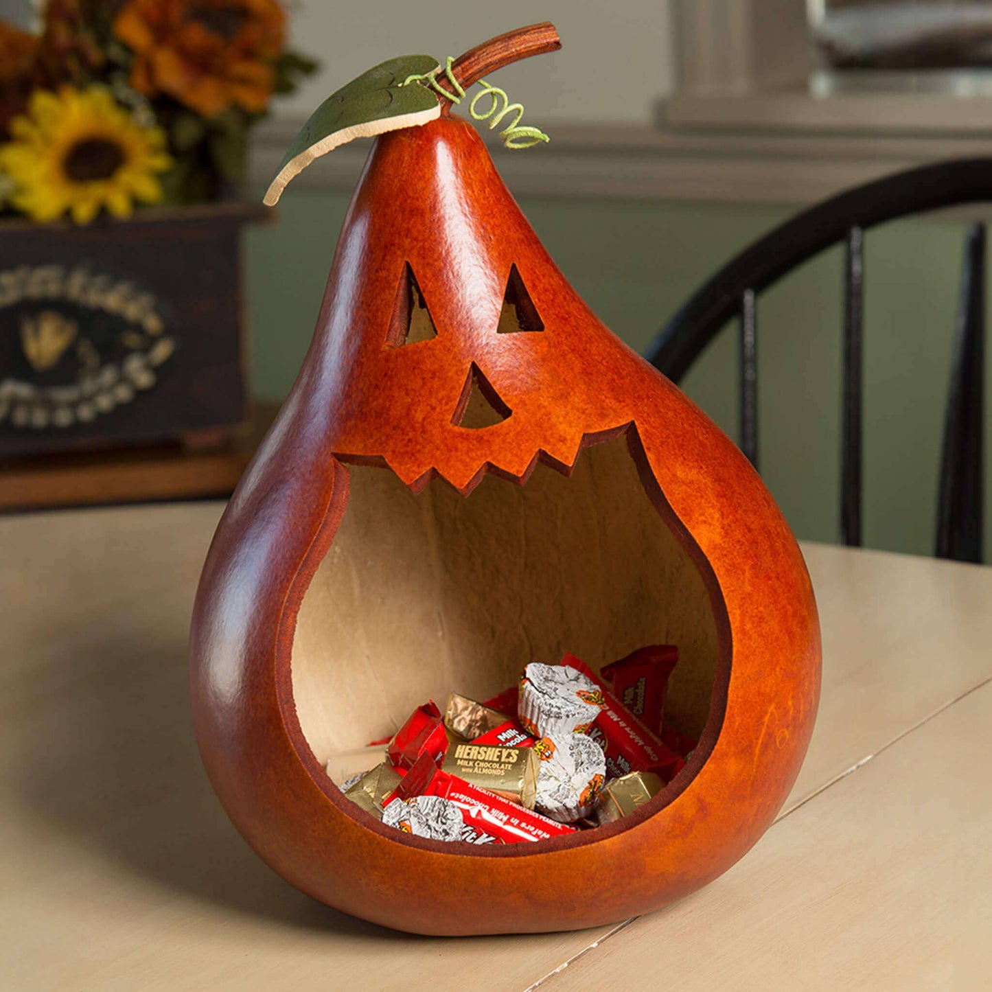 Jack-O-Lantern Gourd Large Candy Dish