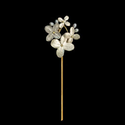 White Hydrangea Cluster Hair Pin