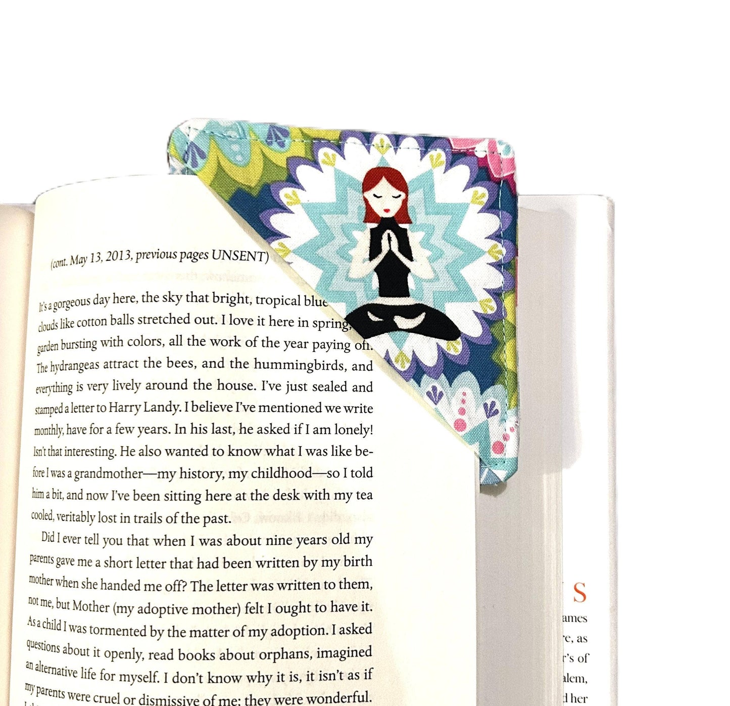 Fabric Corner Bookmark: Yoga Poses