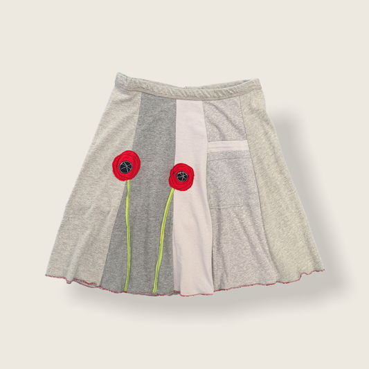 Classic Applique Skirt-Poppy: Greys / Biggish