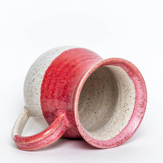 Red Wash Hand-thrown Stoneware Ceramic Hourglass 14 oz Mug