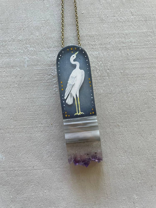 Heron Crystal Necklace
