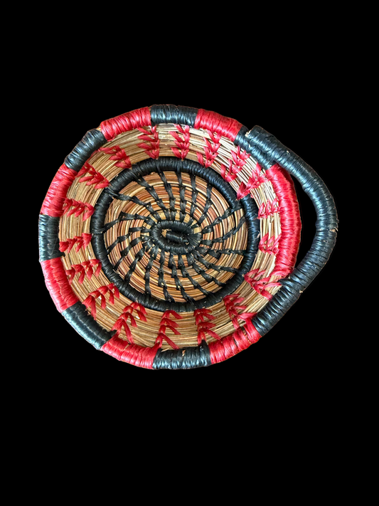 Red & Black Pine Needle Basket