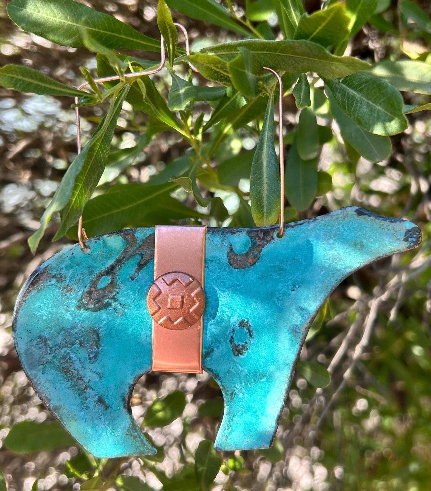 Bear Copper Christmas Ornament