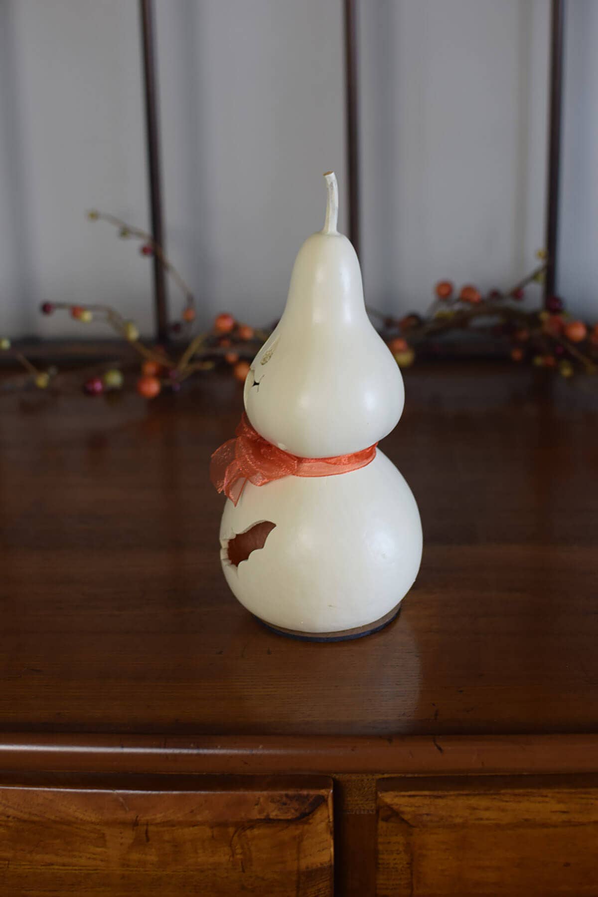 Hand-Crafted Ghost Gourd - Jake Miniature - Halloween Decor