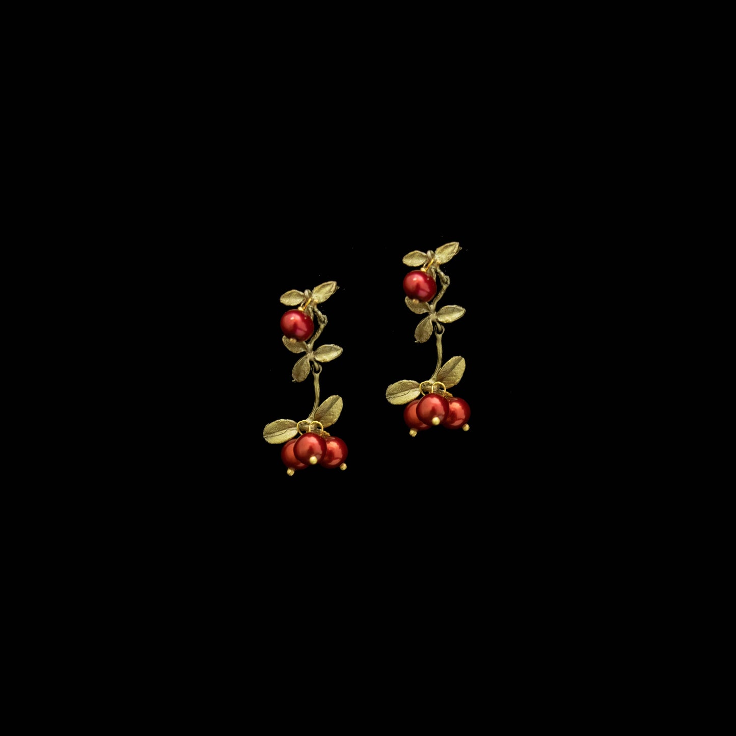 Cranberry Dangle Post Earrings