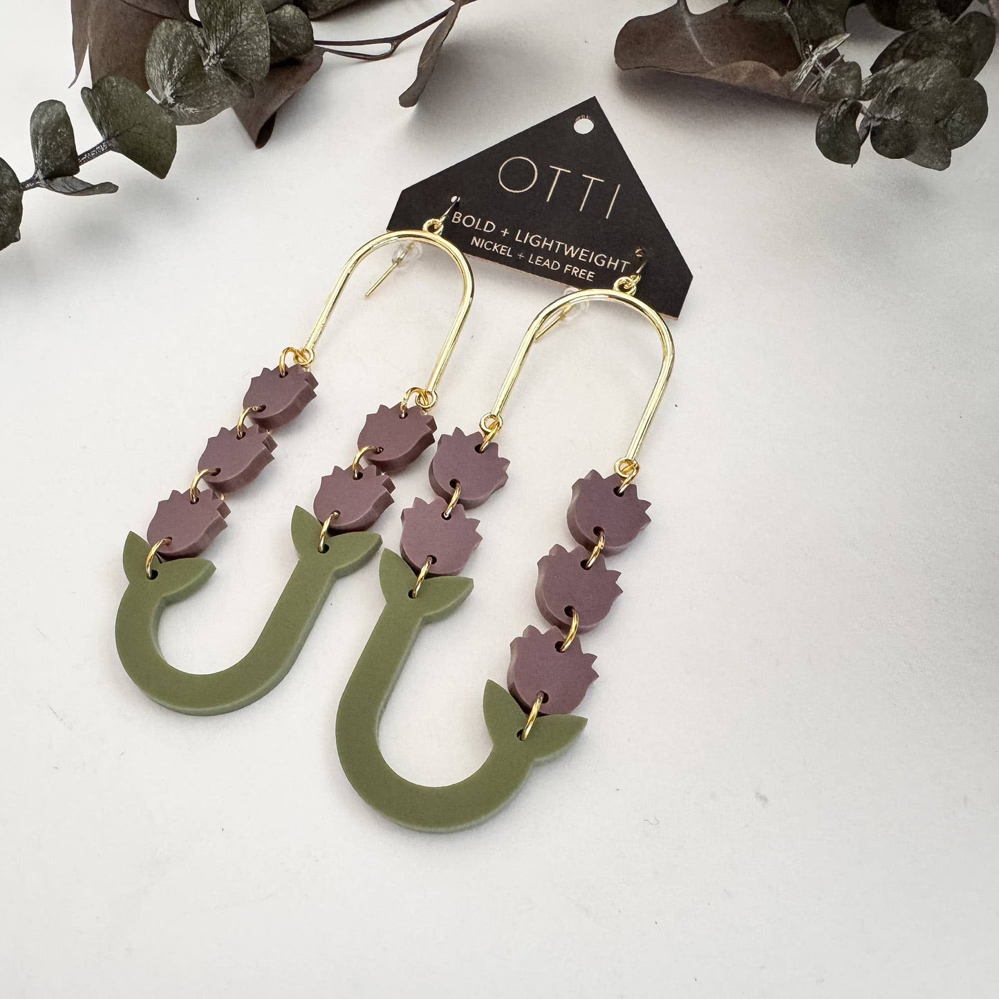 Botanical-Inspired Lightweight Acrylic Earring: Lavender