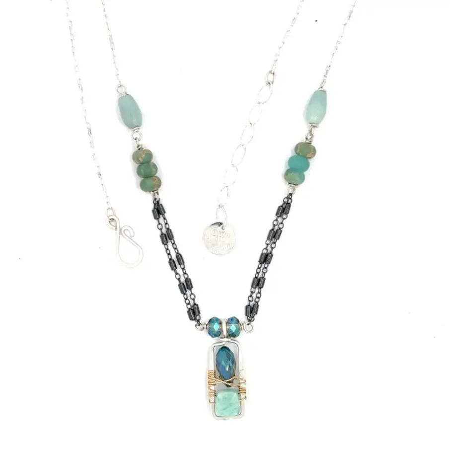 Gemstone Box Necklace 83450N