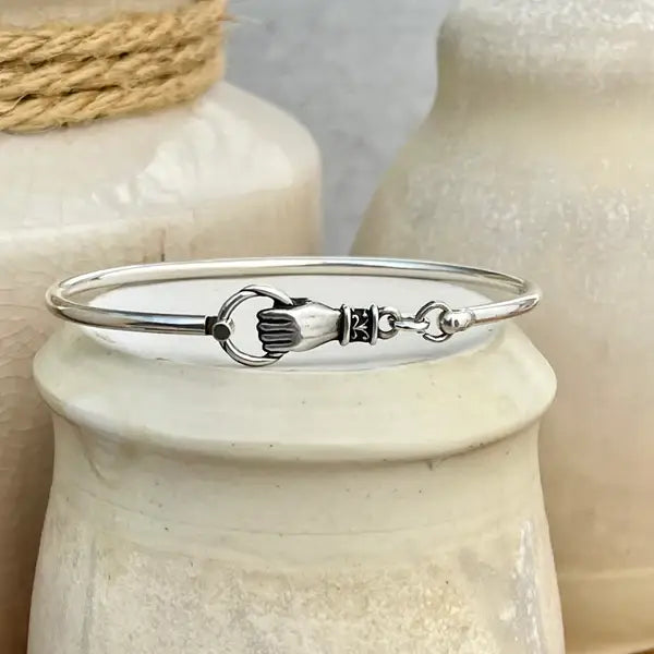 "Never Let Go" Sterling Bangle: 7"