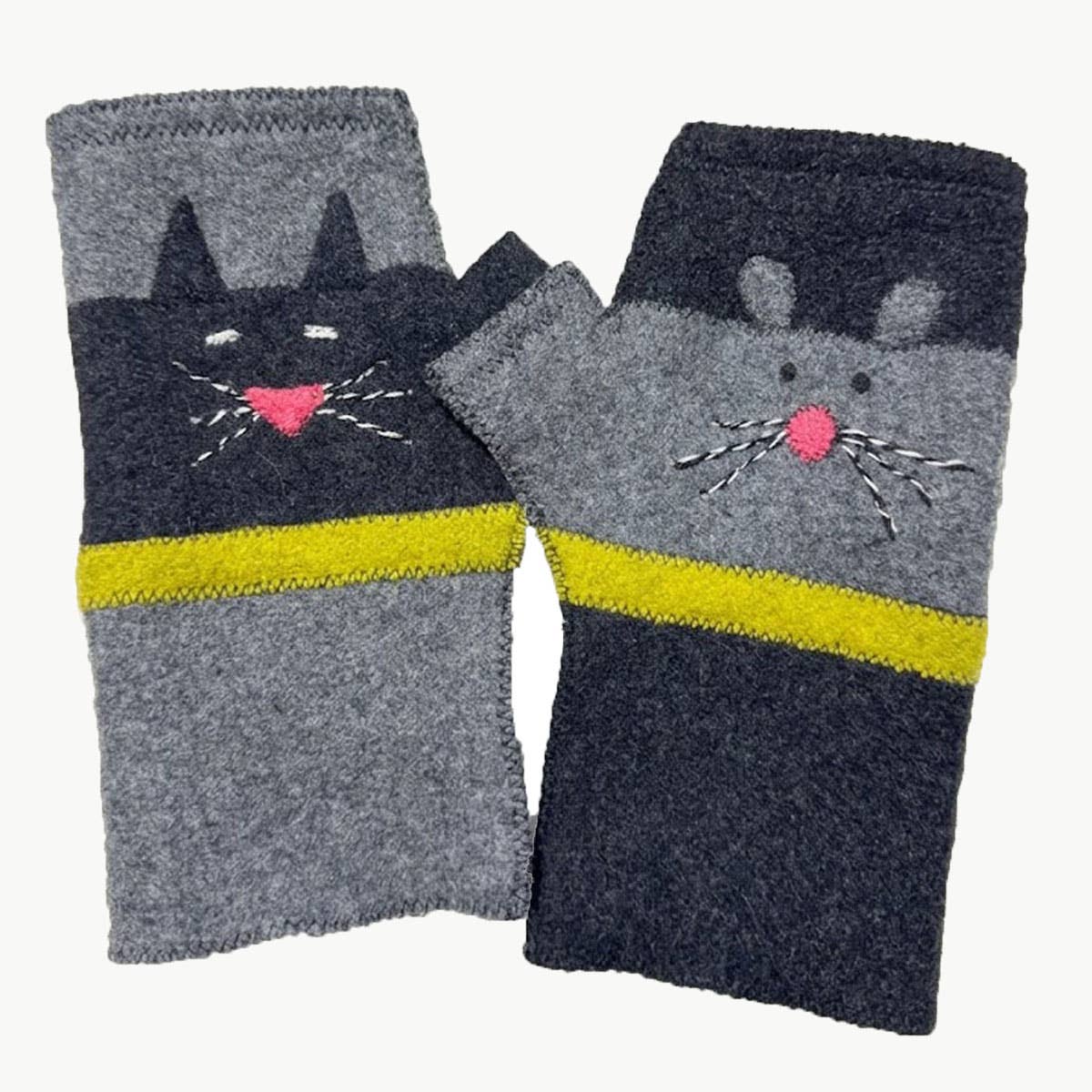 Cat & Mouse Fingerless Gloves
