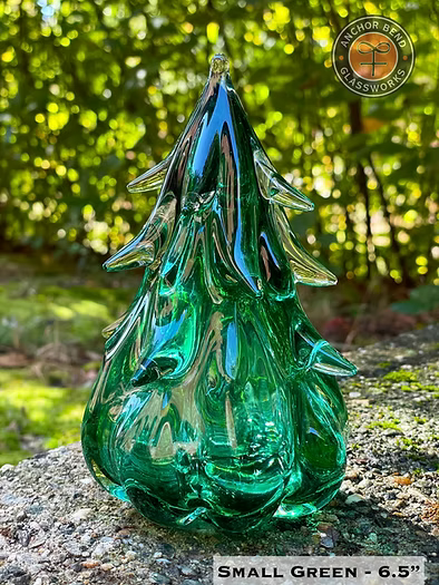 6.5" Glass Tree - Green