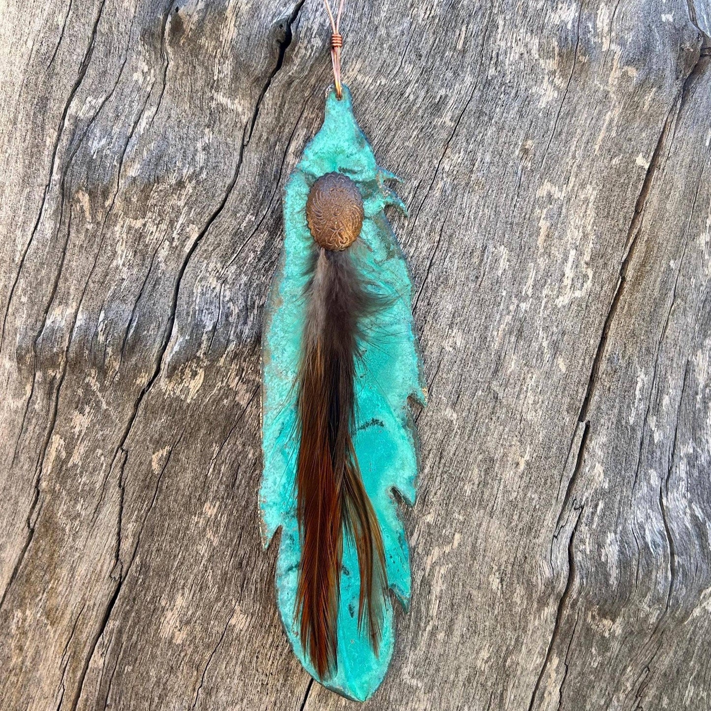 Feather Copper Christmas Ornament