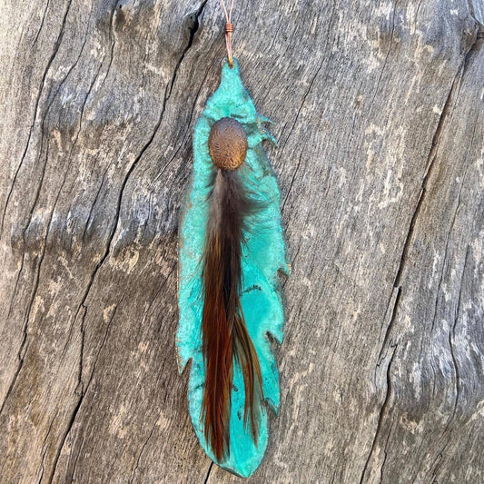 Feather Copper Christmas Ornament