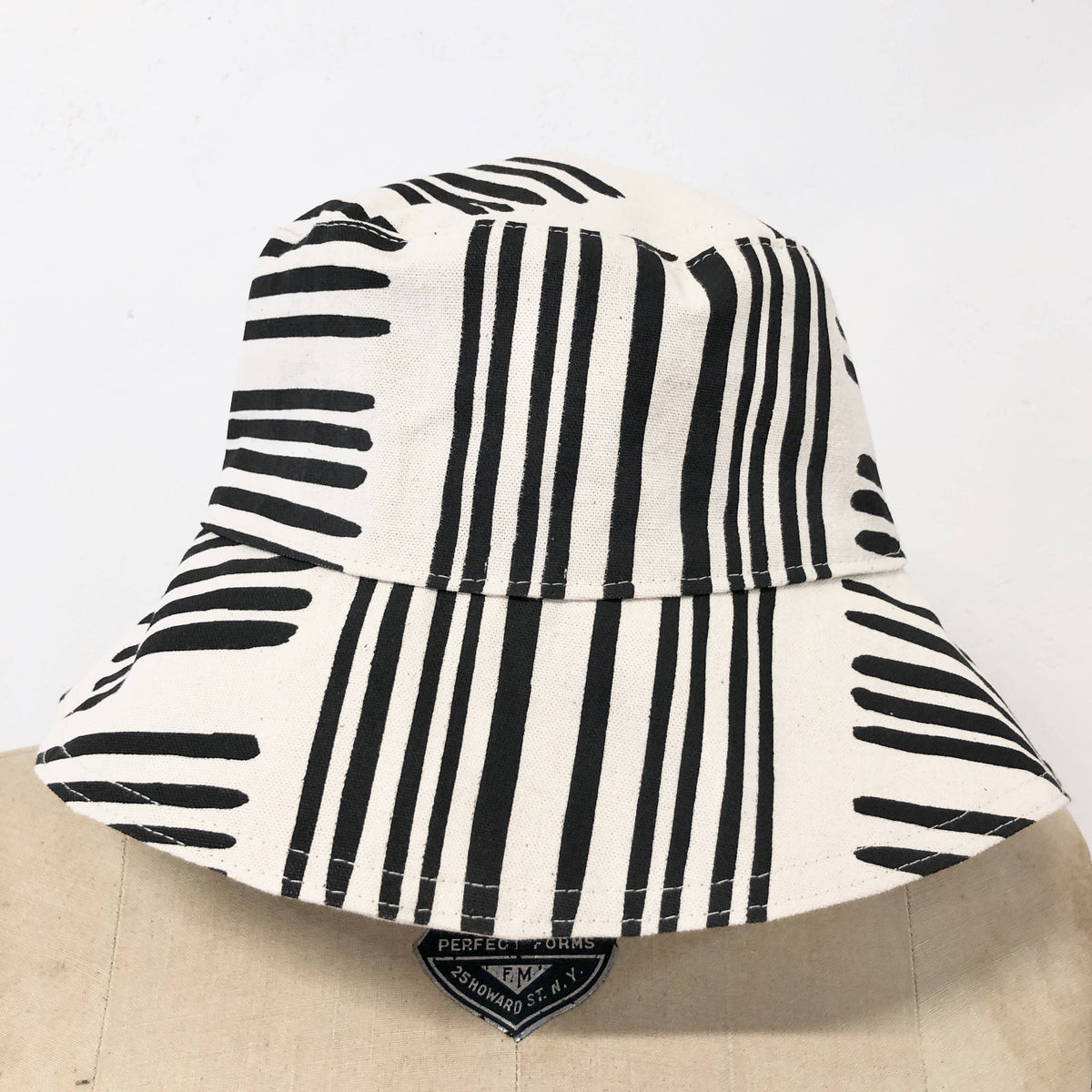 Worn Black Brush Bucket Hat: Two Sizes
