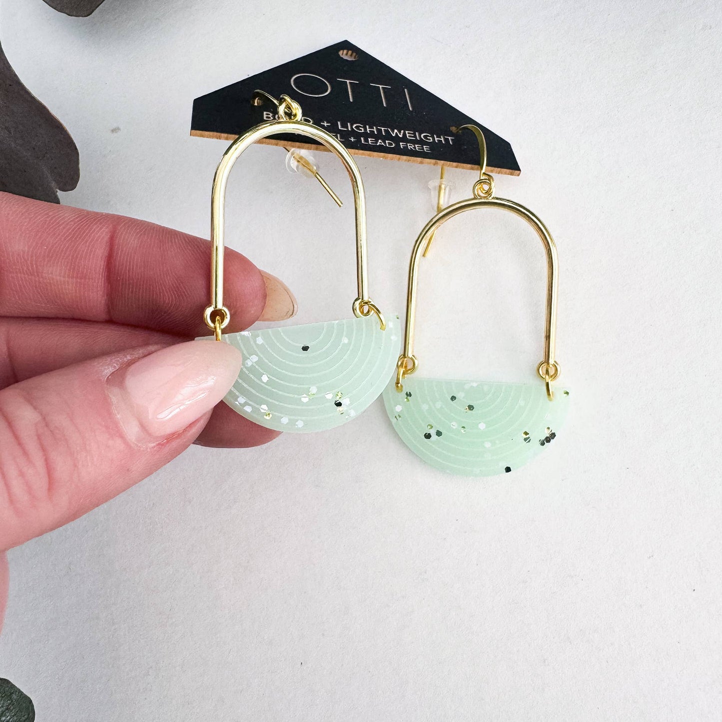 Architectural Half Moon Earrings: Limited SPRING Patterns: Tigers Eye