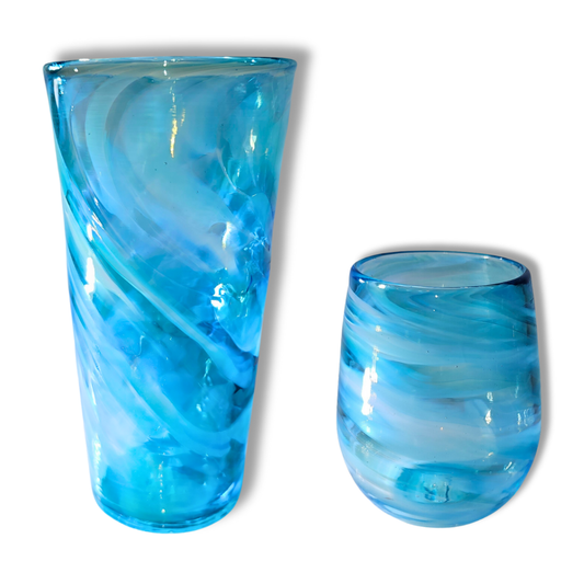 Mixed Drinks Glassware/Drinkware Tumblers Stemless Wine Pint: Blue / Stemless Glass