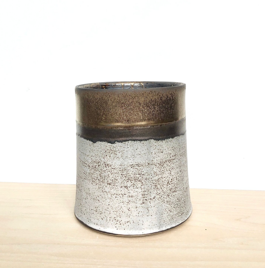 Grey + Gold Utensil Holder: Green + Gold