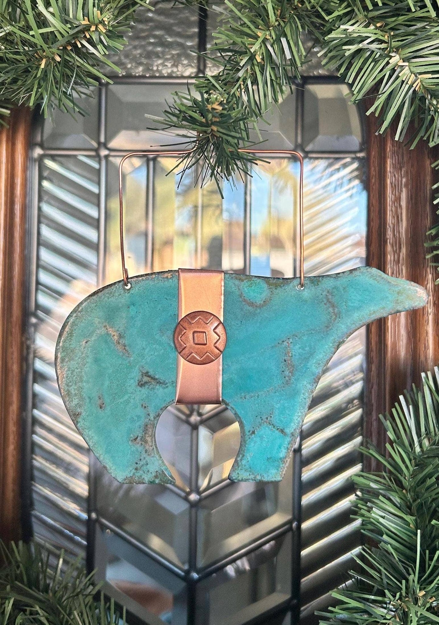 Bear Copper Christmas Ornament