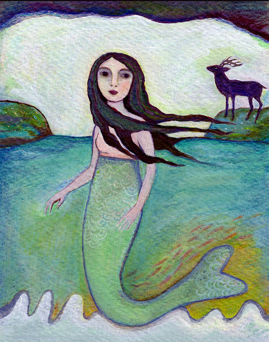 Greeting Card, Fine Art, Fairytale, Folktale, Mermaid