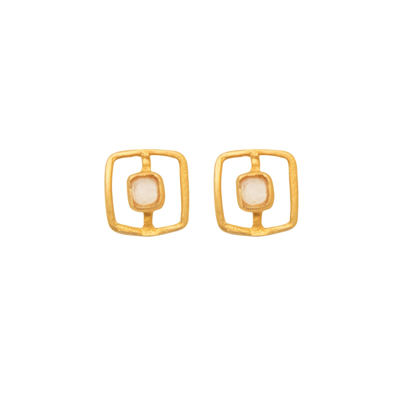Fragment Post Earrings: White