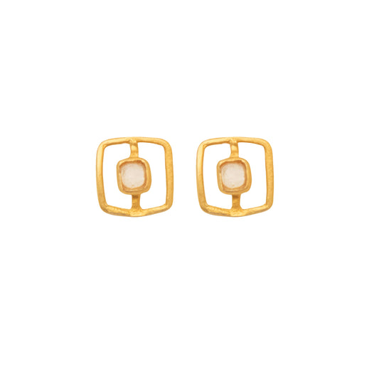 Fragment Post Earrings: White