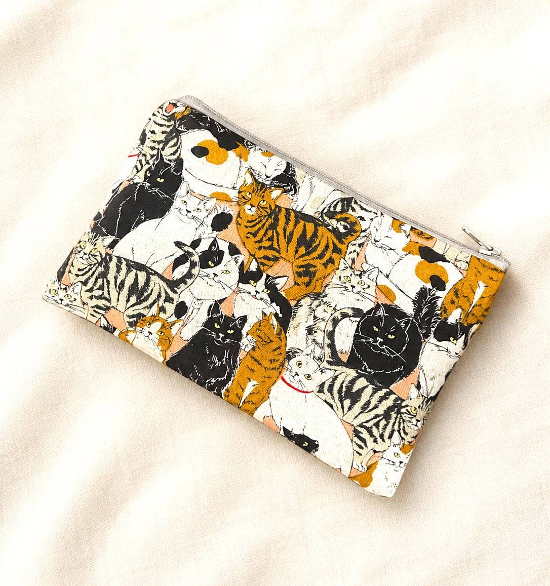 Multi-Purpose Cat Fabric Pouch with Zipper