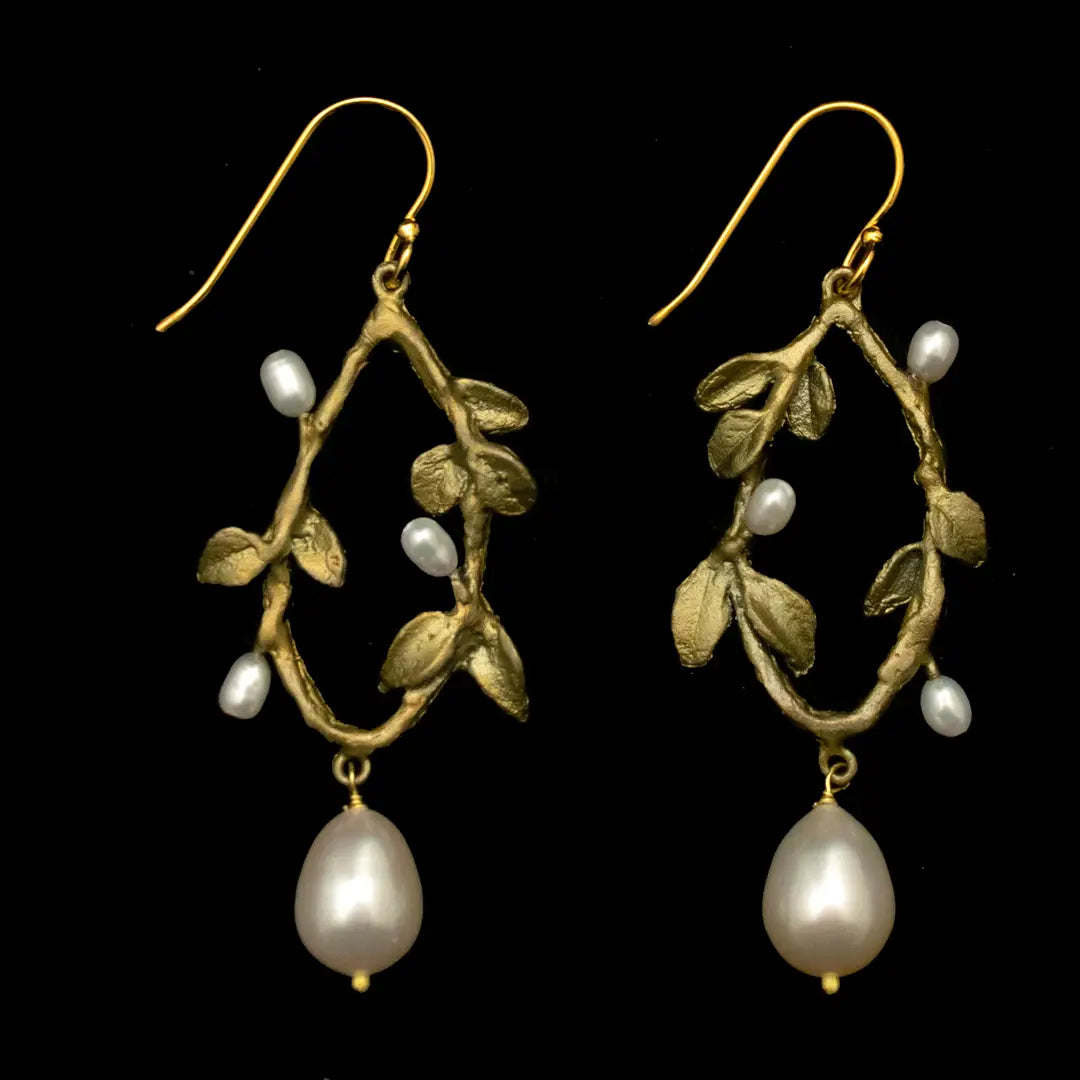 Victorian Vine Oval Wire Earrings