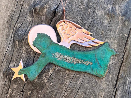 Angel Copper Christmas Ornament