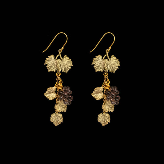 Wild Grape Vine Dangle Wire Earrings