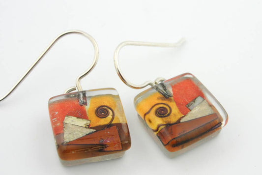 Santa Fe Snail Square Earrings