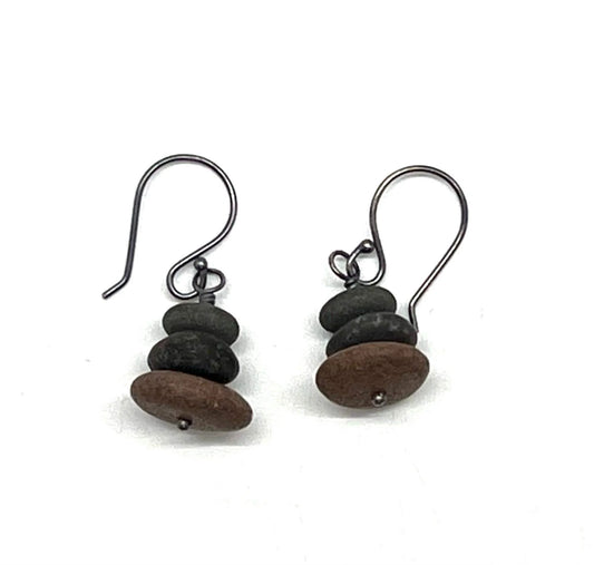 Stacked Rock Earrings