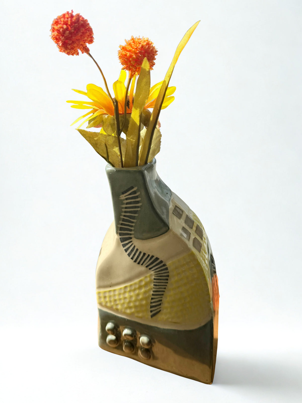 Asymmetrical Vase with Dots