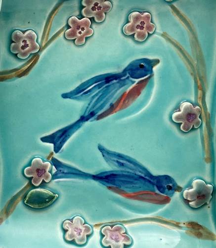 Long Bluebird Serving Tray with Handles