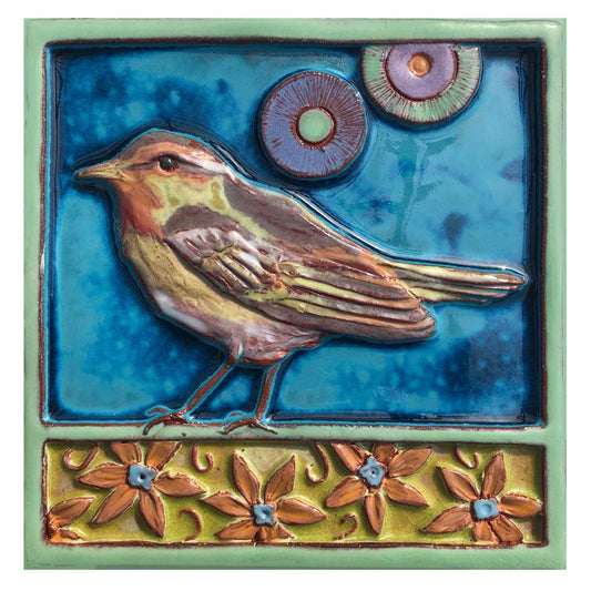 Backyard Wonderlings Wren Bird Tile - 8x8