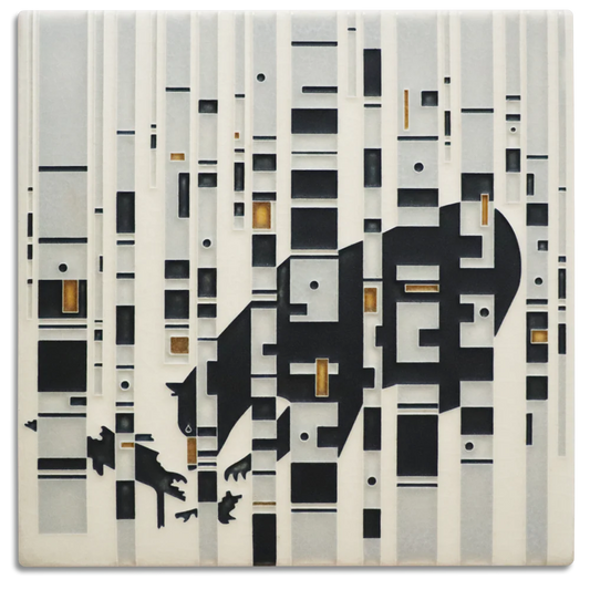 Bear in the Birches Tile - 8x8