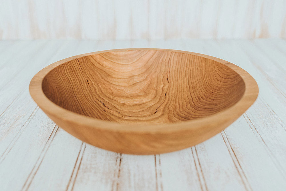 12" Cherry Wood Bowl w/ Bee's Oil Finish