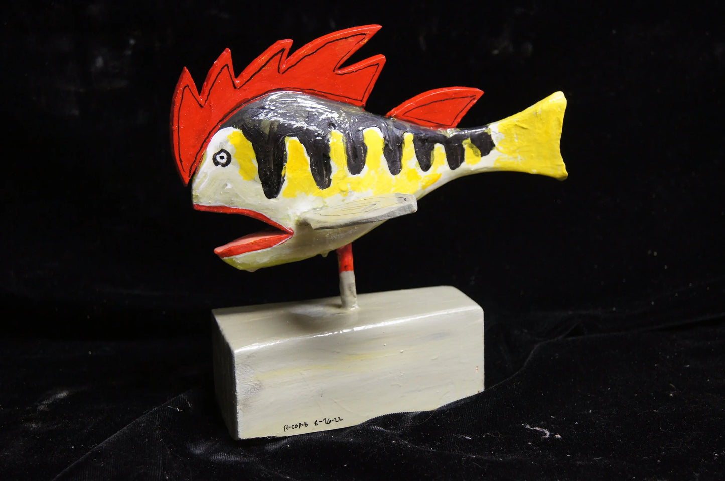 Folk Art Fish on Stand