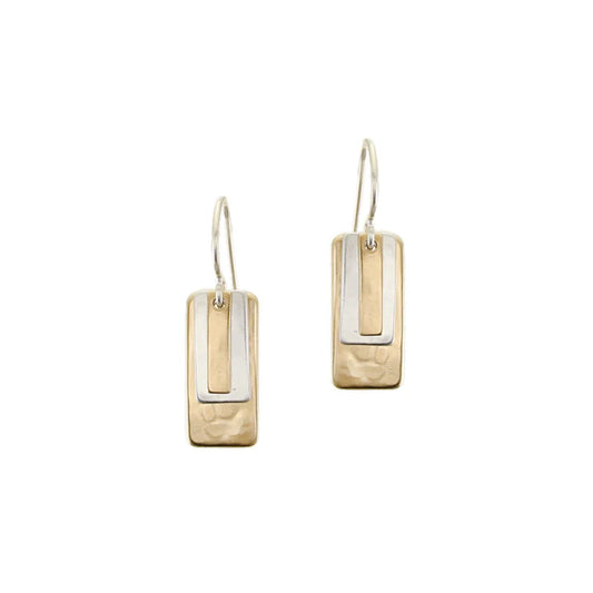 Layered Rectangle Dangle Earrings