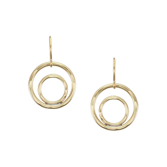 Small Double Rings Wire Earrings