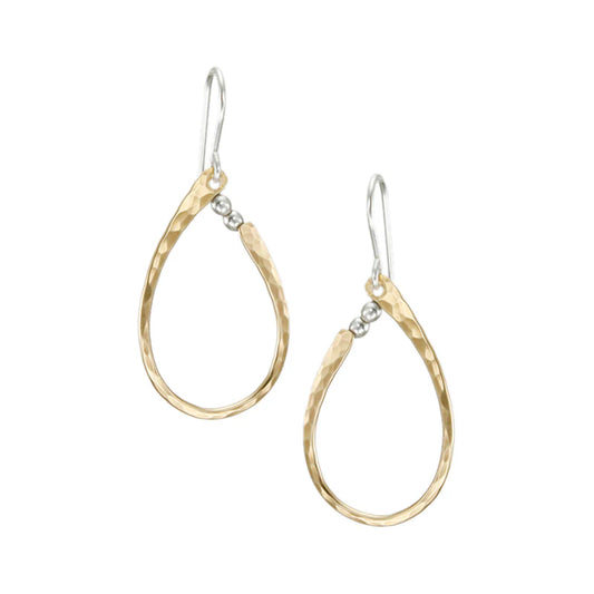 Small Oval Dangle Earrings Beaded Accents