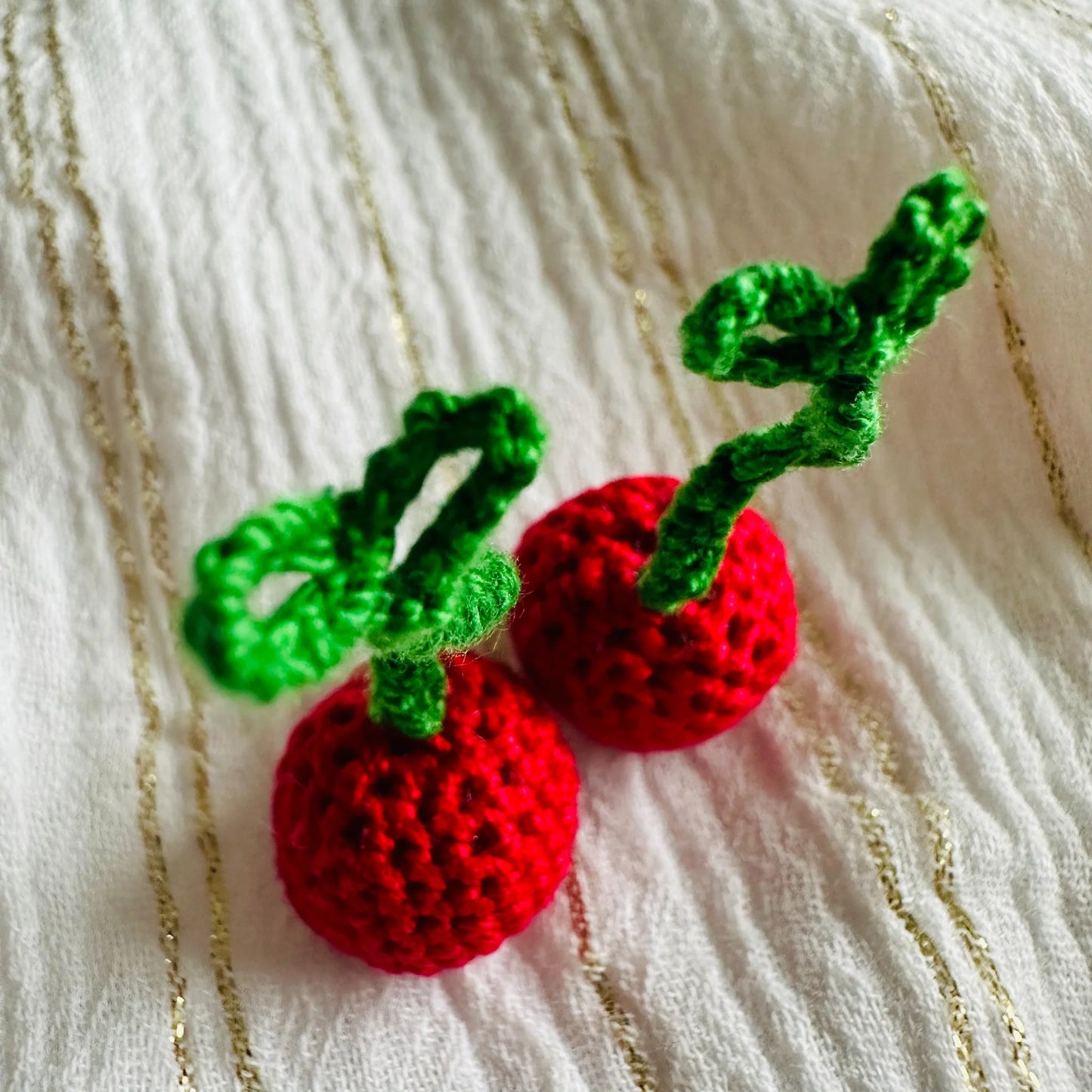 Crochet Cherry Dangles