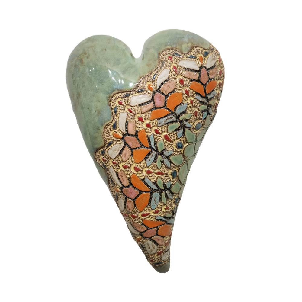 Ida in Smokey Emeraude Ceramic Heart