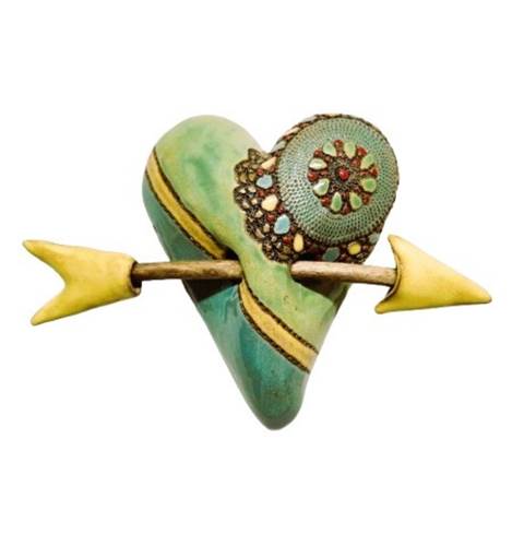 Little Jester Ceramic Heart - Yellow
