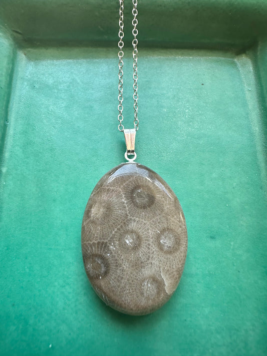Petoskey Stone Oval Necklace