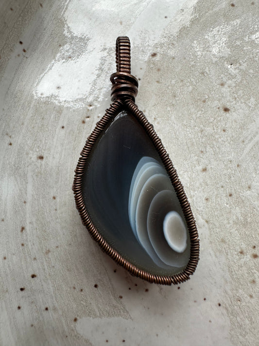 Wire Wrapped Agate Pendant