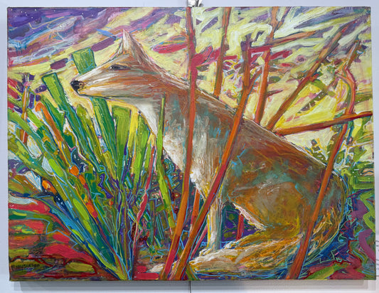 "Whispers on the Wind Coyote" Acrylic Painting